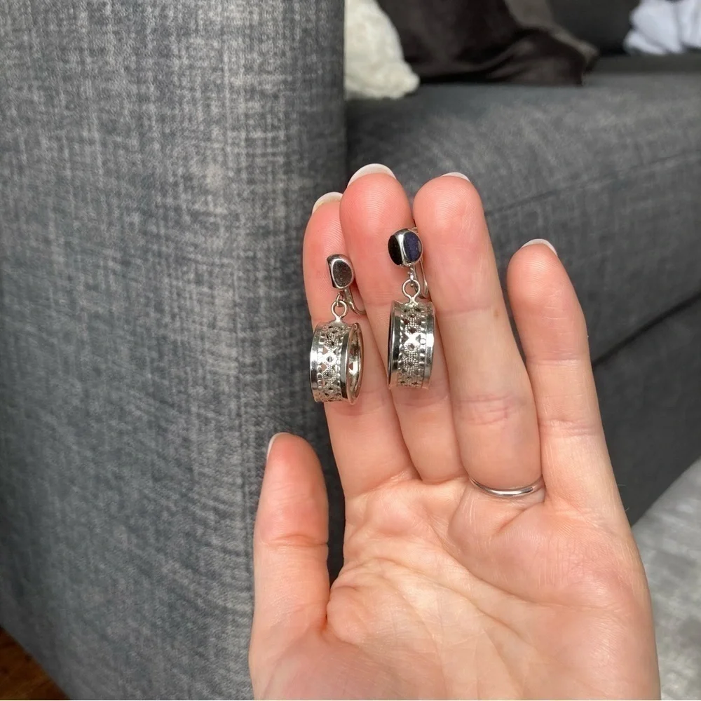 *2/$15* Vintage Silver Screw Back Earrings